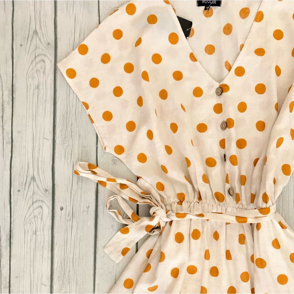 Roolee white polka dot midi dress-NWT-medium - Picture 2 of 7